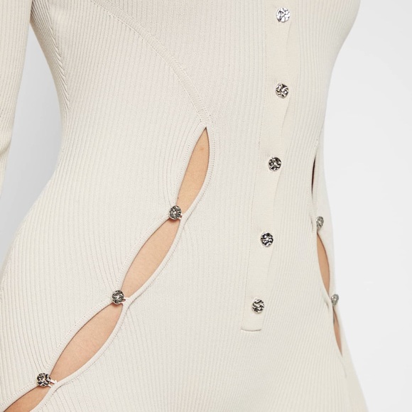 Knitted Cut Out Playsuit - Beige / Brand: Manière De Voir / Romper Jumpsuit - Picture 8 of 8